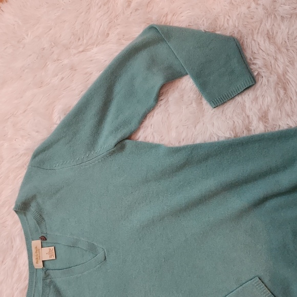 Peck & Peck 2 ply cashmere blue sweater size small - Picture 5 of 11